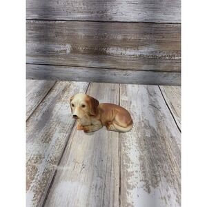 Vintage Bone China Dachshund Figurine Reclining Wiener Dog Brown Cream Taiwan